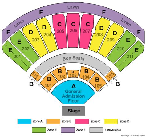 White River Amphitheater Seating Chart | White River Amphitheater