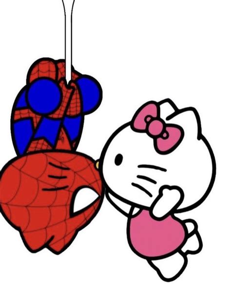 spider-man hello kitty kiss | Pegatinas bonitas, Garabatos lindos, Dibujos lindos sencillos