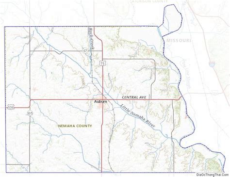 Topographic map of Nemaha County, Nebraska | Map, Nebraska, Topographic map