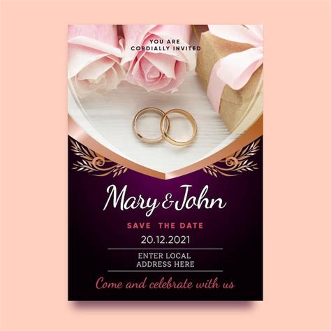 Modèle d'invitation de mariage | Vecteur Gratuite