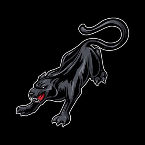 Premium Vector | Angry black panther mascot illustration