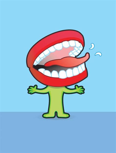 Chatterbox, illustration or cartoon. Design single-panel illustration ...