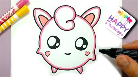 How to Draw Pokemon Jigglypuff Cute step by step Easy - YouTube