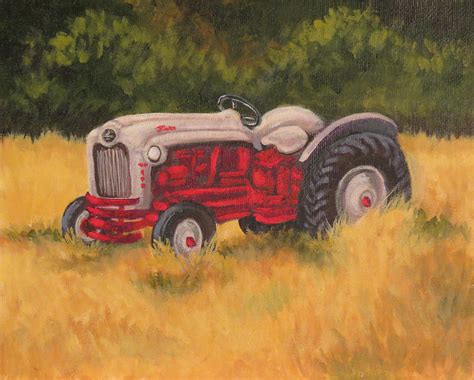 Classic Tractor Painting by Julie Nielsen