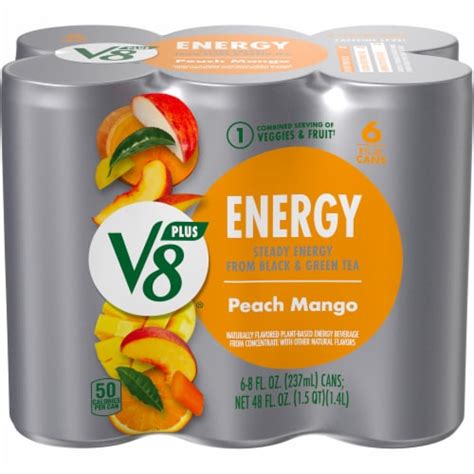 Fry’s Food Stores - V8 +Energy Peach Mango Juice 6 Count, 48 fl oz