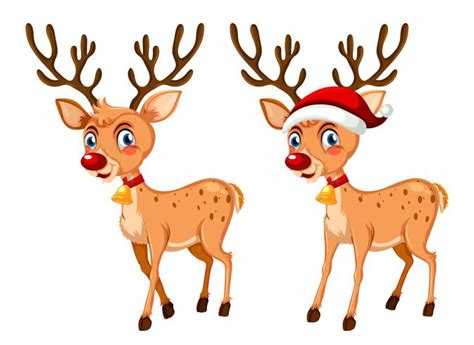 Two happy christmas reindeer 419170 Vector Art at Vecteezy