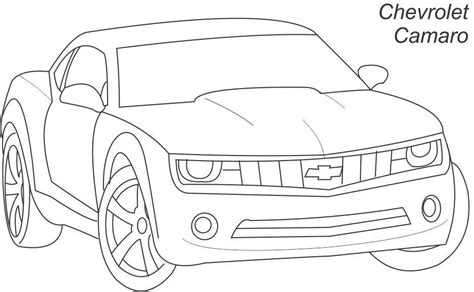 Super car - Chevrolet camaro coloring page for kids
