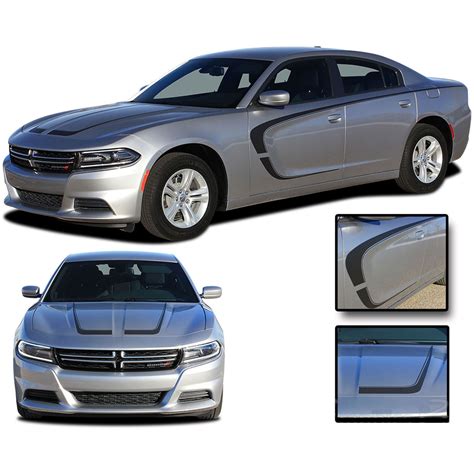 2015 2016 2017 2018 Dodge Charger Decals C-STRIPE COMBO Hood and Sides Mopar Vinyl Graphics ...