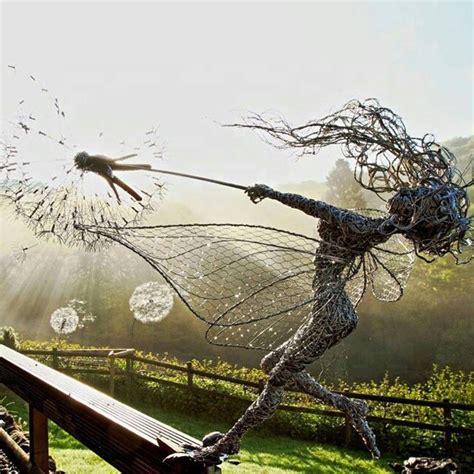 Incredibly Dynamic Steel Wire Fairy Sculptures, Steel Fairy Sculpture