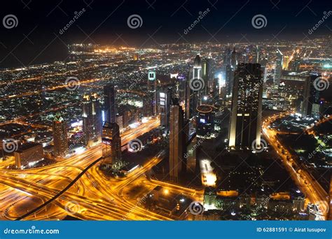 Night Dubai stock image. Image of dubai, burj, view, modern - 62881591