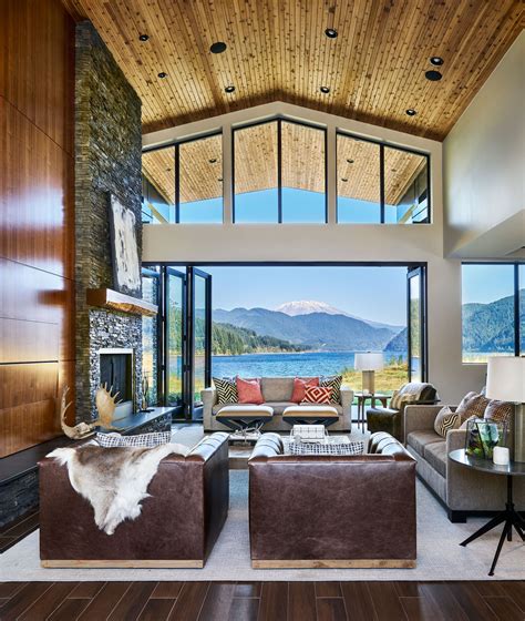 Living Room Designed by Garrison Hullinger | Lake house interior, Contemporary decor living room ...