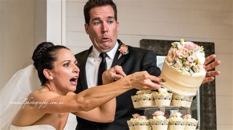 Couple's Epic Wedding Cake Cutting Fail Caught on Camera - ABC News