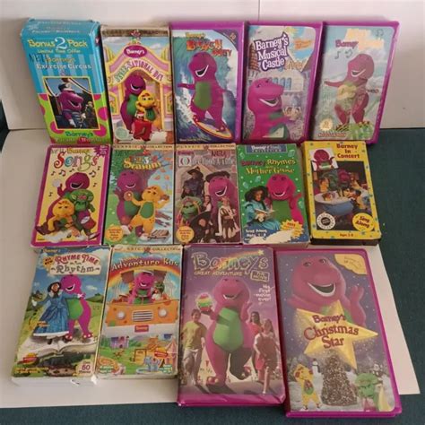 LOT OF 14 Barney VHS Tape Video Barney Songs, Christmas Songs Beach ...