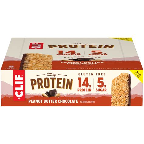 CLIF Bar® Whey Protein Peanut Butter Chocolate Protein Bars 8 ct Box - Walmart.com - Walmart.com