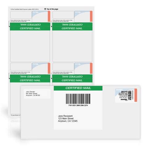 Certified Mail Labels (SDC-3610) – Stamps.com Supplies Store