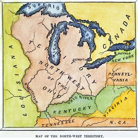 Northwest Territory, 1787. /Nmap Of The Northwest Territory As It Appeared After The ...