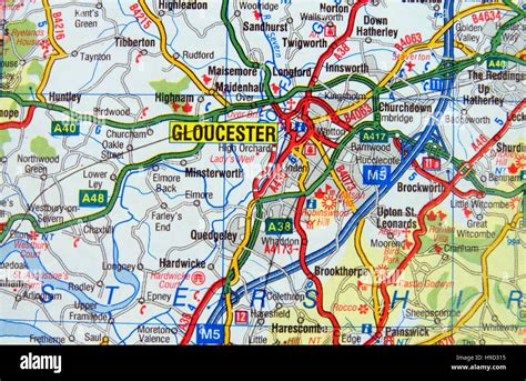 Gloucestershire map hi-res stock photography and images - Alamy