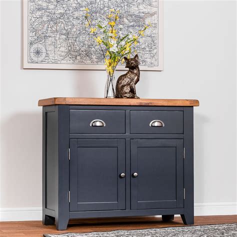 Hampshire Blue Painted Oak 2 Door Small Sideboard #chilternoak Add some rustic vibes to your ...