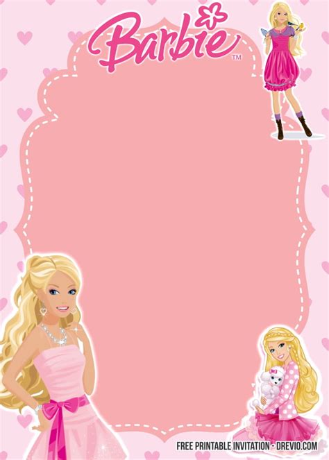 Barbie Invitation Template Free