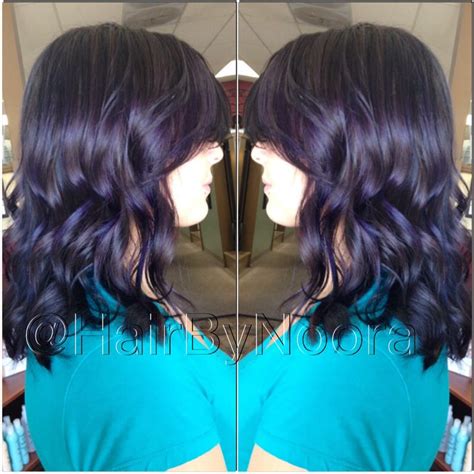 Purple hair eggplant color violet color style