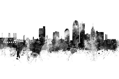 Winston-Salem North Carolina Skyline Digital Art by Michael Tompsett ...