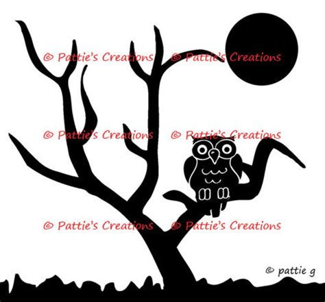 Tree Owl Moon Silhouette - Etsy