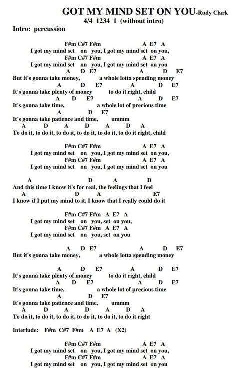 I've got my mind set on you Rudy Clark George Harrison This song's just six words long Weird Al ...