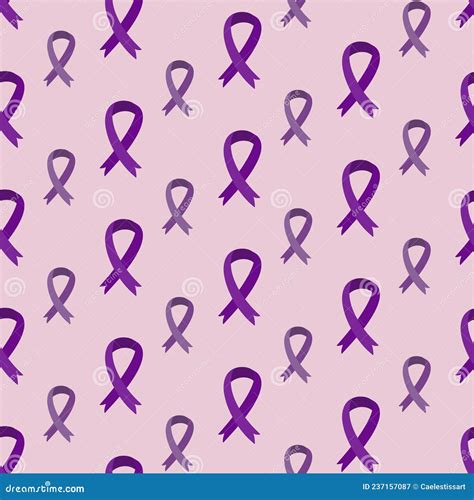 Purple Ribbon Seamless Pattern Background- Emblem Symbol for Dementia Awareness Month ...