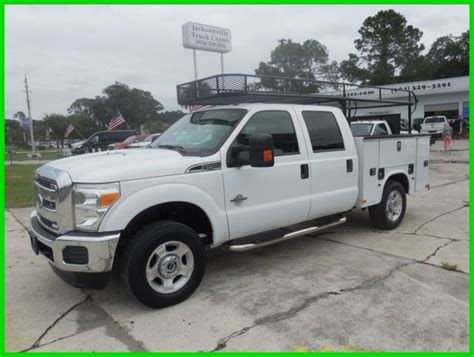 2015 FORD F250 SUPER DUTY CREW CAB 6.7L DIESEL 4WD XLT UTILITY BED WORK TRUCK - 1FT7W2BT4FEB95273