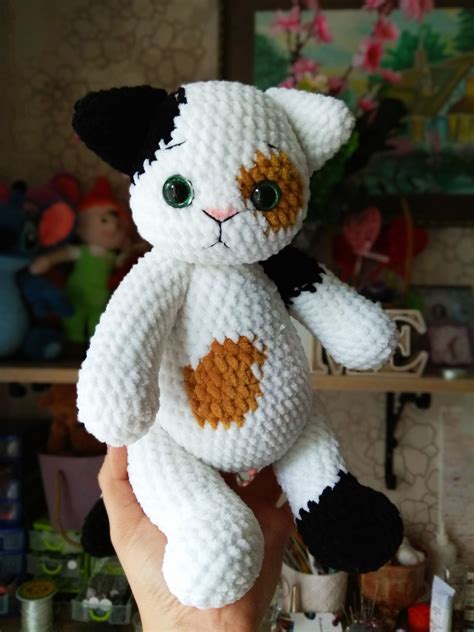 kitten PDF plushie Crocheted Kitty tutorial Animal Plush kitty crochet pattern Cat Amigurumi ...