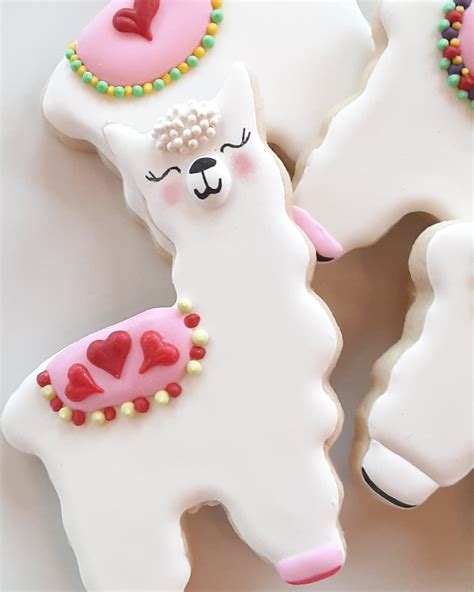 Llama Cookies Valentine's Day Llama Cookies | Etsy