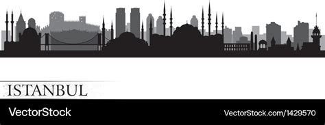 Istanbul city skyline detailed silhouette Vector Image