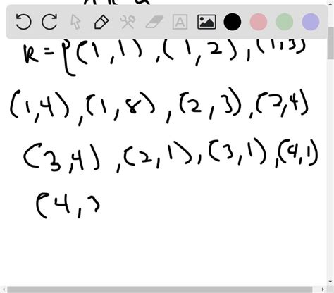 SOLVED: 'Given A = 1, 2, 3,4 and B = x, Y, z. Let Rbe the following ...