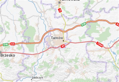 Map of Tarnów - Michelin Tarnów map - ViaMichelin