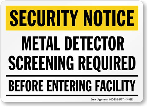 Metal Detector and Security Checkpoint Signs