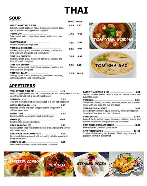 Thai MENU - THAI THAI HOUSE