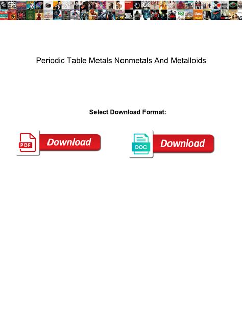 Periodic Table Metals Nonmetals and Metalloids - DocsLib