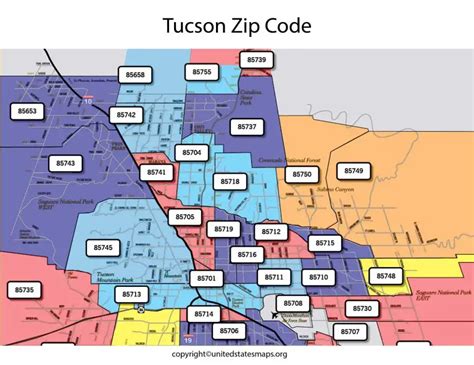 Tucson Zip Code Map | Map of Tucson Zip Codes