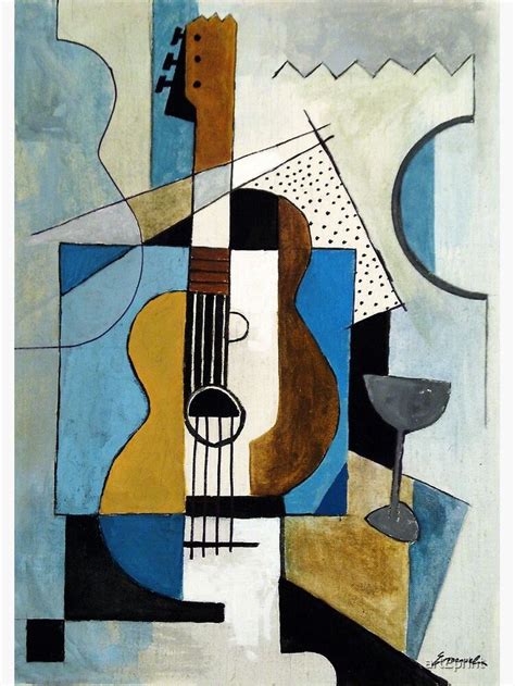 "Guitar cubist art painting music gift" Canvas Print for Sale by art2print | Cubist art, Picasso ...