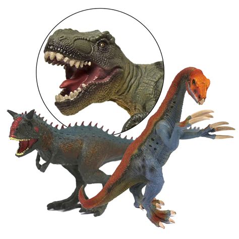 Small World Dinosaur Toys - Lifelike 3pc Set | Talking Turtle