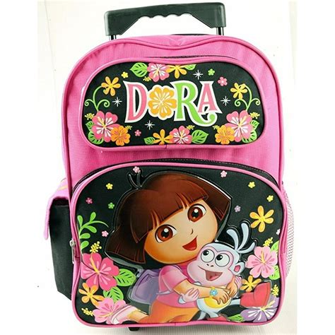 Dora The Explorer - NEW Dora Girls Kids 16" Large Rolling Backpack Bag School Roller Bag ...