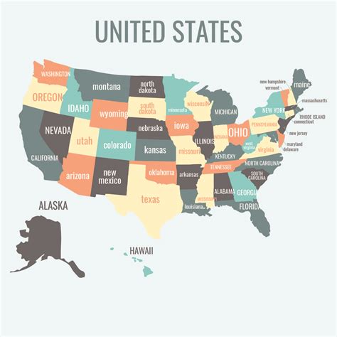 Free Printable United States Map With State Names