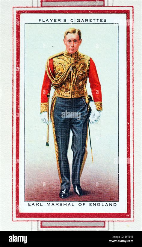 Player`s cigarette card - Earl Marshal of England Stock Photo - Alamy