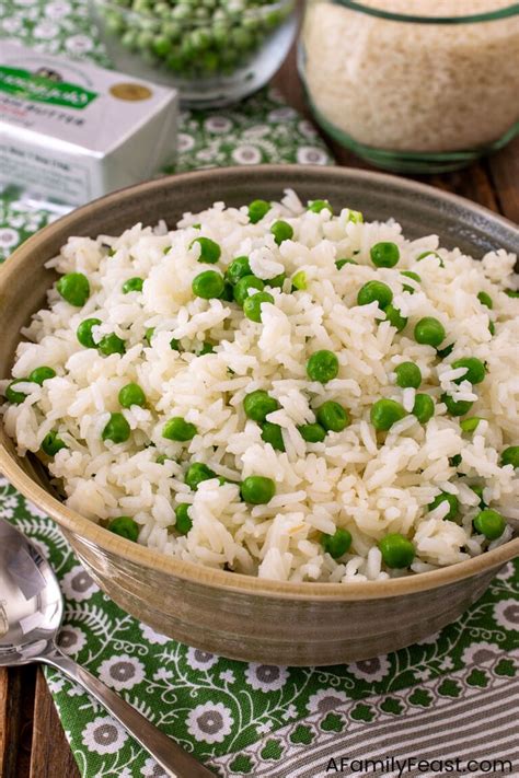 Buttered Rice with Peas - A Family Feast®