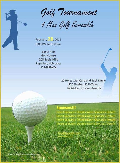 Golf tournament Invitation Template Free Of Free Golf tournament Flyer ...