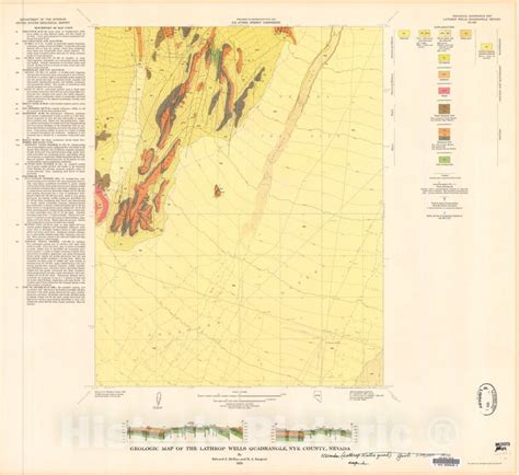 Map : Geologic map of the Lathrop Wells quadrangle, Nye County, Nevada, 1970 Cartography Wall ...