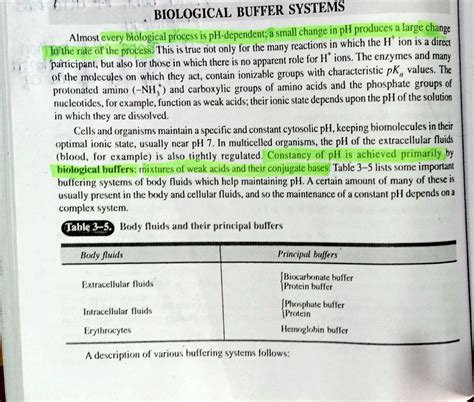 Biological Buffer Systems - BIOLOGICAL BUFFER SYSTEMS Almost every ...