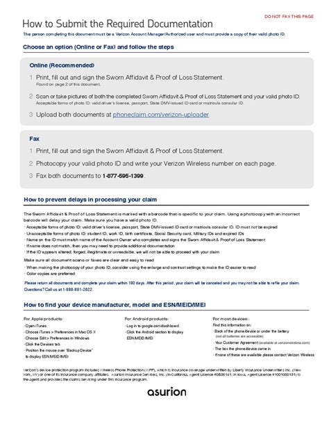 VerizonWirelessClaimAffidavit en US | PDF | Identity Document | Fraud