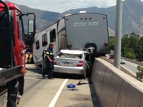 Trailer detaches from truck, accident backs up traffic on I-80 at State St.