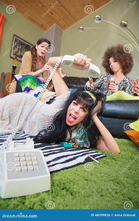 Woman Hanging Up Phone Stock Photo - Image: 48399826